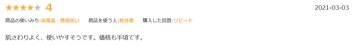 ブライトララ医療用キャップ楽天口コミ①