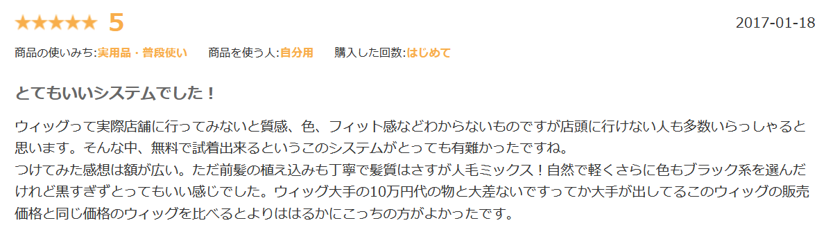 リネアストリア無料自宅試着楽天口コミ②